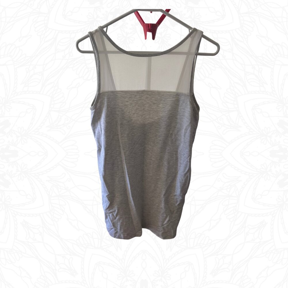 Grey Mesh-Front Sweatshirt Dress